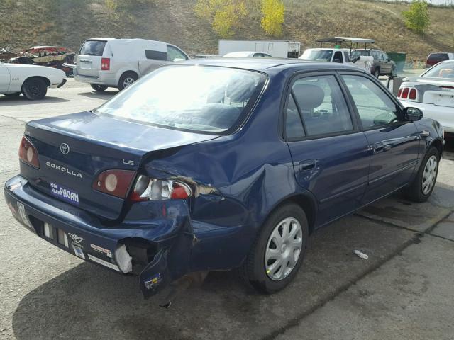 1NXBR12E82Z622446 - 2002 TOYOTA COROLLA BLUE photo 4