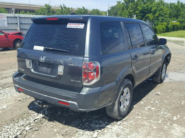 5FNYF28196B045751 - 2006 HONDA PILOT LX GRAY photo 4