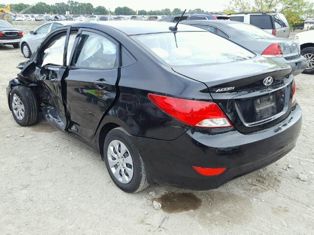 KMHCT4AE0FU823370 - 2015 HYUNDAI ACCENT GLS BLACK photo 3