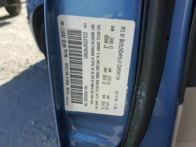 2C3LK53G87H678051 - 2007 CHRYSLER 300 BLUE photo 10