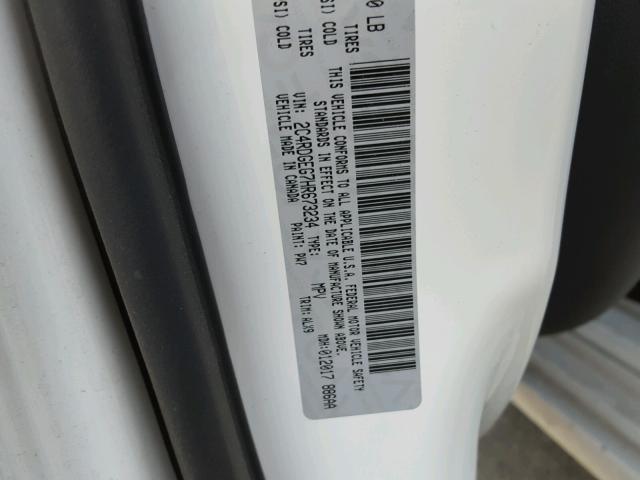 2C4RDGEG7HR673234 - 2017 DODGE GRAND CARA WHITE photo 10