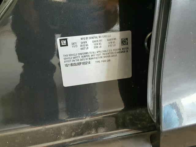 1G11B5SL8EF165214 - 2014 CHEVROLET MALIBU LS Qara foto 10