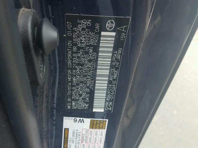 JTKDE177370201339 - 2007 TOYOTA SCION TC 蓝色 照片 10