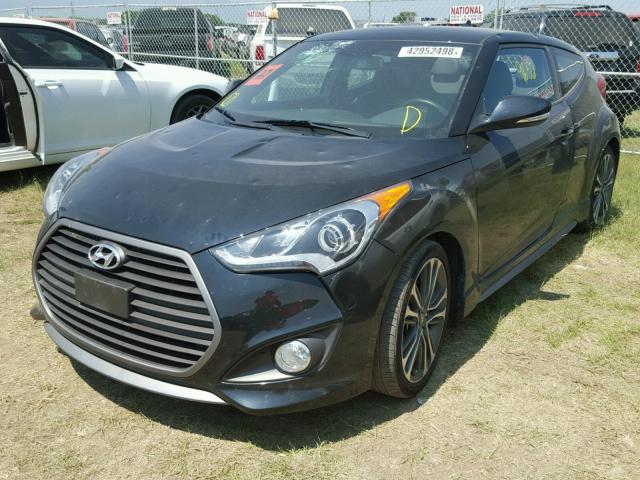 KMHTC6AE2HU312757 - 2017 HYUNDAI VELOSTER T BLACK photo 2