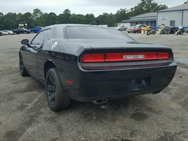 2C3CDYAG3CH293893 - 2012 DODGE CHALLENGER BLACK photo 3