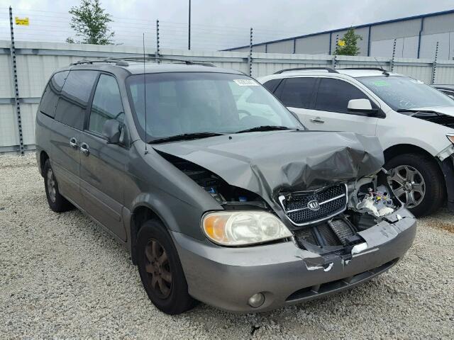 KNDUP132656683679 - 2005 KIA SEDONA EX GREEN photo 1