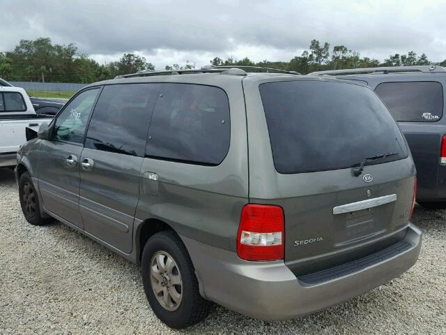 KNDUP132656683679 - 2005 KIA SEDONA EX GREEN photo 3