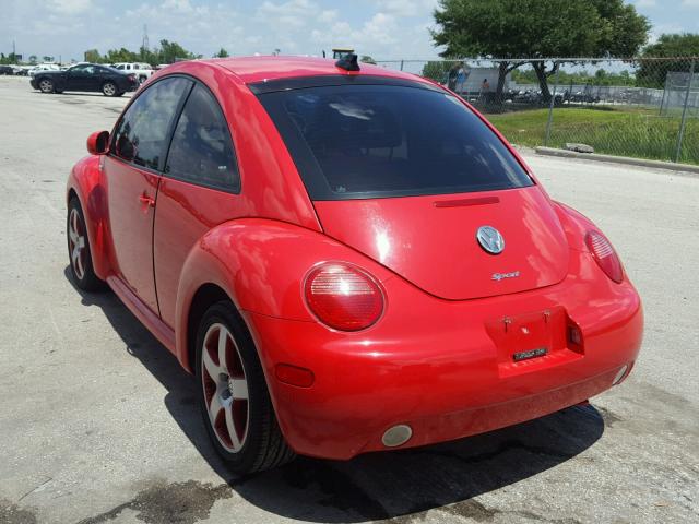 3VWED21CX1M474578 - 2001 VOLKSWAGEN NEW BEETLE წითელი ფოტო 3