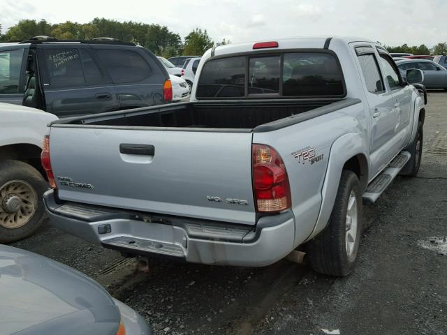 5TELU42N15Z126022 - 2005 TOYOTA TACOMA DOU SILVER photo 4