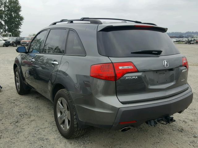 2HNYD28507H529855 - 2007 ACURA MDX SPORT CHARCOAL photo 3
