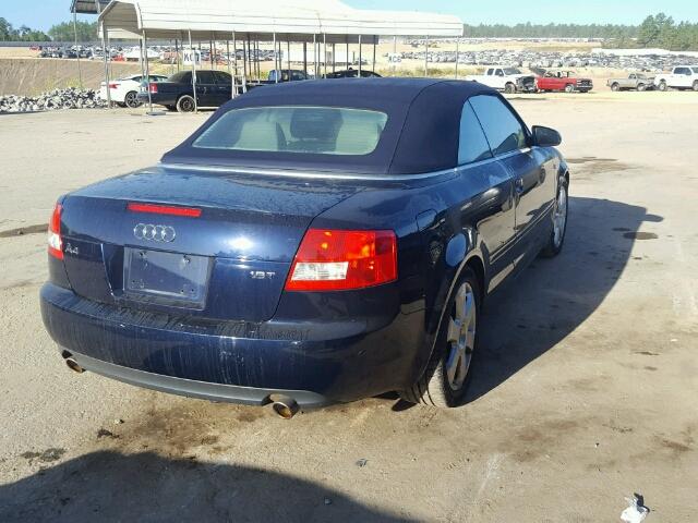 WAUAC48H46K008884 - 2006 AUDI A4 BLUE photo 4