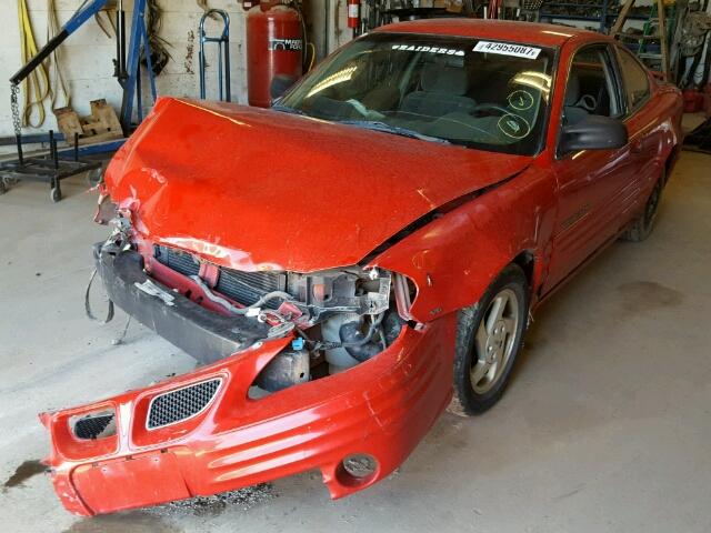 1G2NE12E7XM777742 - 1999 PONTIAC GRAND AM S RED photo 2