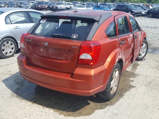 1B3HB48B98D786185 - 2008 DODGE CALIBER SX ORANGE photo 4