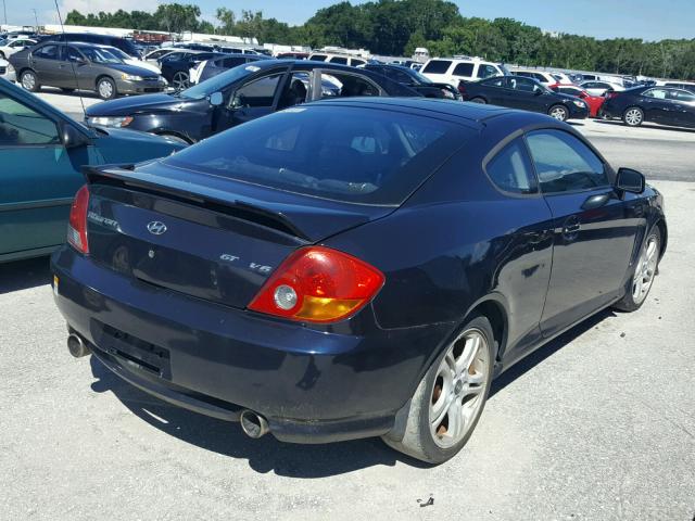 KMHHN65F85U155475 - 2005 HYUNDAI TIBURON GT BLUE photo 4