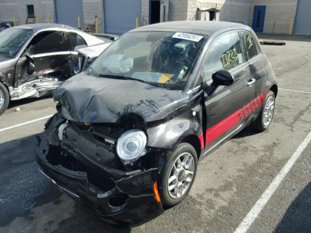 3C3CFFAR6FT615776 - 2015 FIAT 500 POP BLACK photo 2