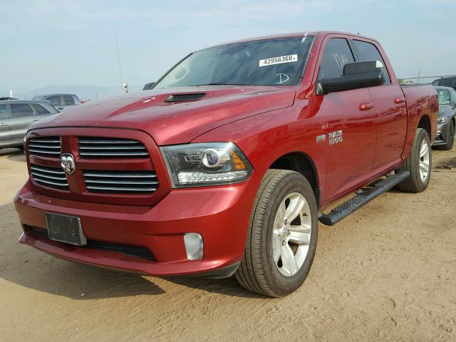 1C6RR7MT1DS555745 - 2013 RAM 1500 SPORT MAROON photo 2