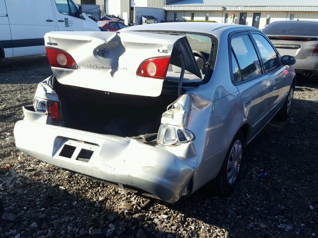 2T1BR12E22C520836 - 2002 TOYOTA COROLLA CE SILVER photo 4