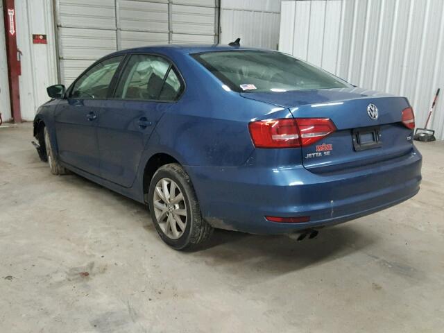 3VWD17AJXFM284061 - 2015 VOLKSWAGEN JETTA SE BLUE photo 3