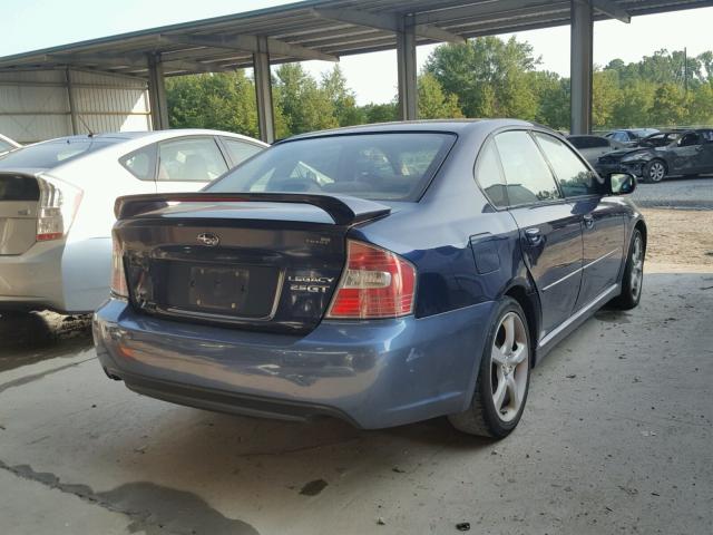 4S3BL686554207012 - 2005 SUBARU LEGACY GT BLUE photo 4