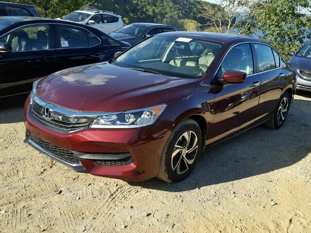 1HGCR2F30HA016416 - 2017 HONDA ACCORD MAROON photo 2