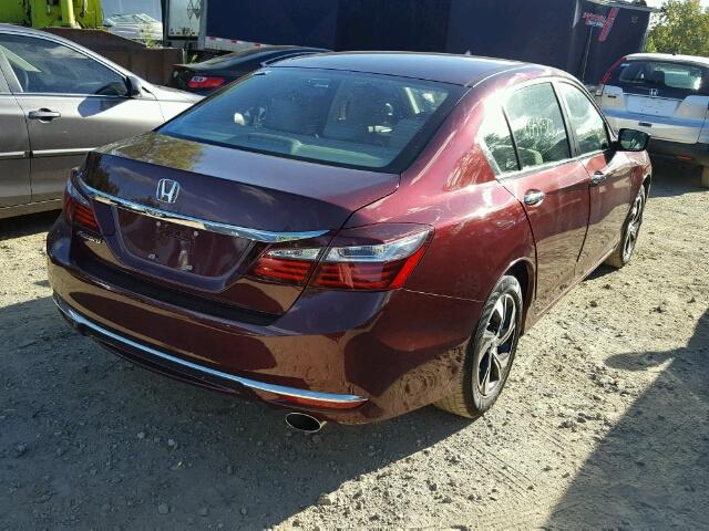 1HGCR2F30HA016416 - 2017 HONDA ACCORD MAROON photo 4