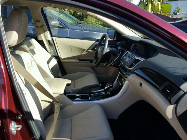 1HGCR2F30HA016416 - 2017 HONDA ACCORD MAROON photo 5