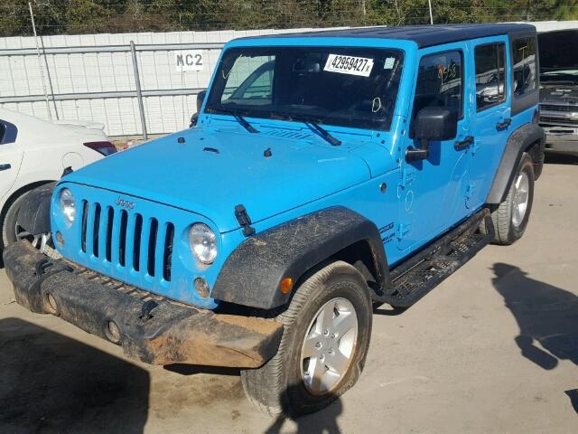 1C4BJWDG2HL613764 - 2017 JEEP WRANGLER U BLUE photo 2