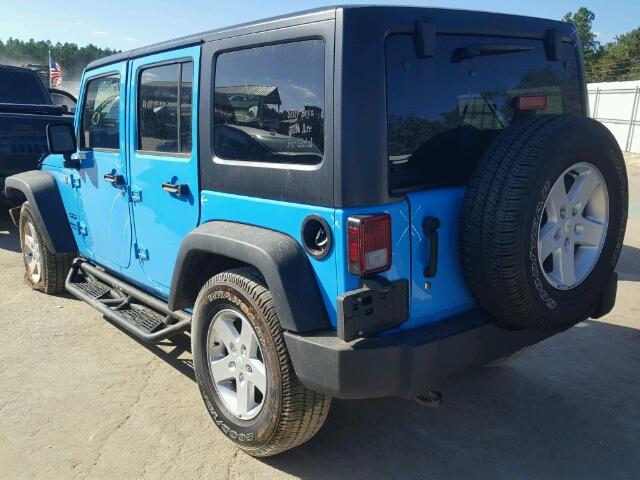 1C4BJWDG2HL613764 - 2017 JEEP WRANGLER U BLUE photo 3