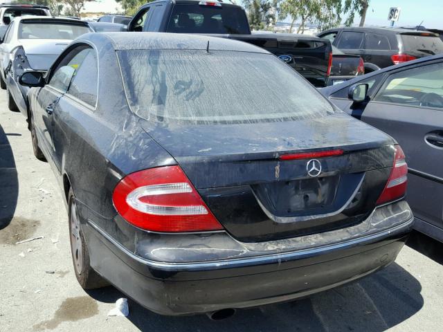 WDBTJ65J23F045004 - 2003 MERCEDES-BENZ CLK 320C BLACK photo 3