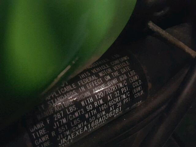 JKAEXEA168A036281 - 2008 KAWASAKI EX650 A Yaşıl foto 10