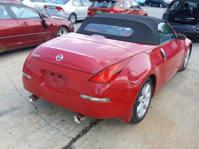 JN1AZ36A34T015417 - 2004 NISSAN 350Z ROADS RED photo 4