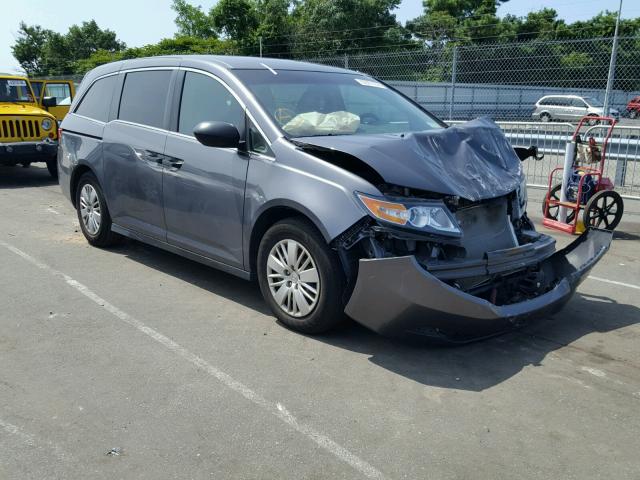 5FNRL5H26EB053747 - 2014 HONDA ODYSSEY LX GRAY photo 1