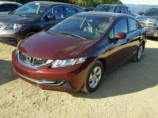 19XFB2F55DE082937 - 2013 HONDA CIVIC RED photo 2