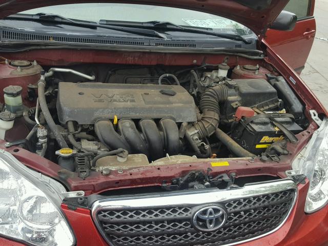 1NXBR32E18Z954894 - 2008 TOYOTA COROLLA RED photo 7