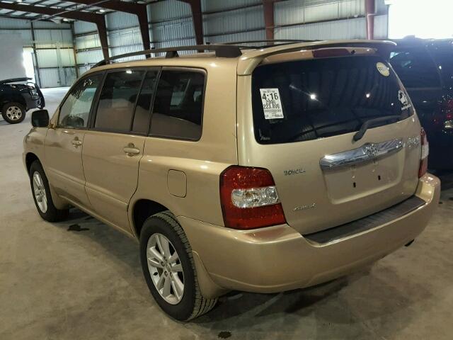 JTEEW21A660004758 - 2006 TOYOTA HIGHLANDER GOLD photo 3