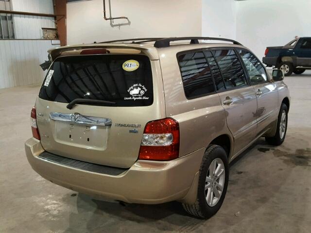 JTEEW21A660004758 - 2006 TOYOTA HIGHLANDER GOLD photo 4