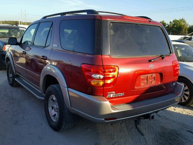 5TDZT34A21S045295 - 2001 TOYOTA SEQUOIA RED photo 3