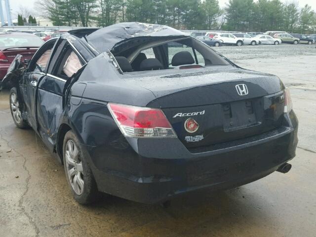 1HGCP36708A011456 - 2008 HONDA ACCORD EX BLACK photo 3