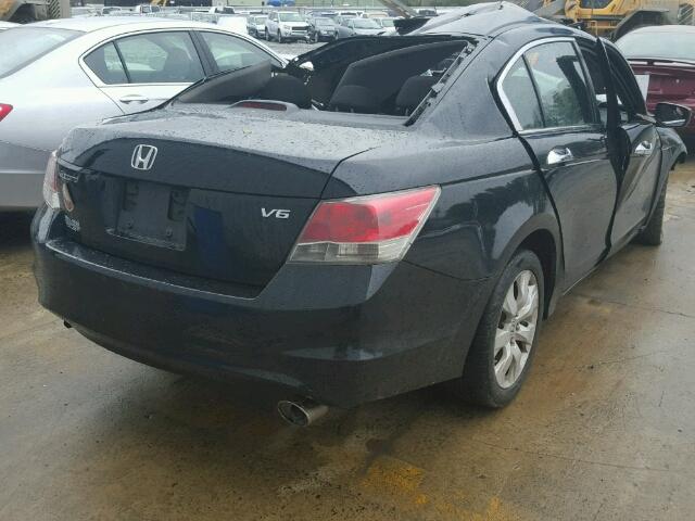 1HGCP36708A011456 - 2008 HONDA ACCORD EX BLACK photo 4