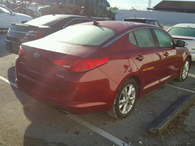 5XXGN4A72CG080567 - 2012 KIA OPTIMA EX RED photo 4