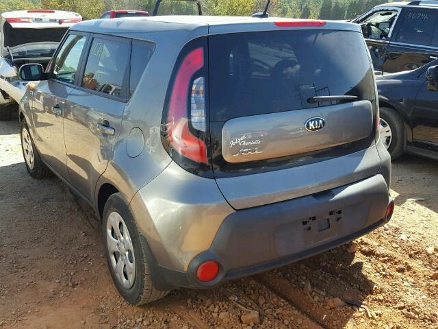 KNDJN2A2XF7206766 - 2015 KIA SOUL GRAY photo 3