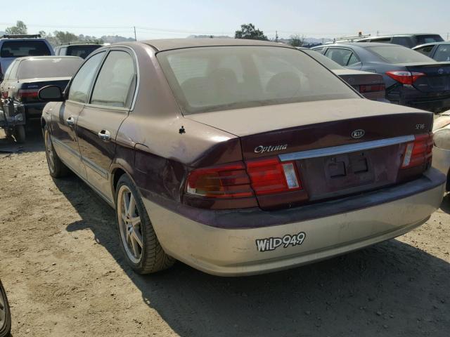 KNAGD124515028273 - 2001 KIA OPTIMA MAG BURGUNDY photo 3