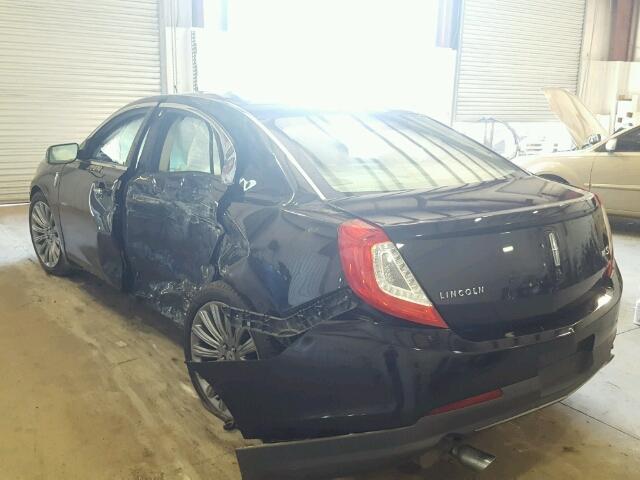 1LNHL9DK4DG614665 - 2013 LINCOLN MKS BLACK photo 3