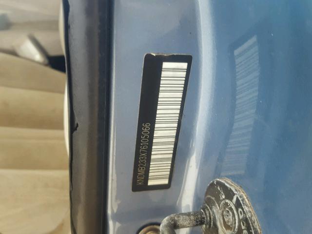 KNDMB233X76105066 - 2007 KIA SEDONA EX BLUE photo 10