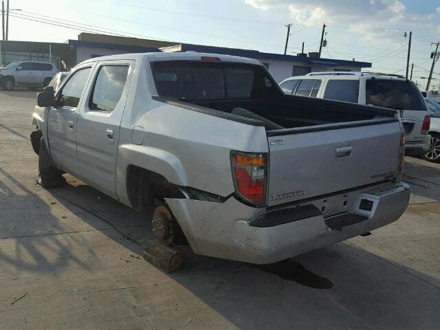 2HJYK16516H505891 - 2006 HONDA RIDGELINE SILVER photo 3