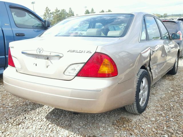 4T1BF28B4YU088205 - 2000 TOYOTA AVALON XL GOLD photo 4