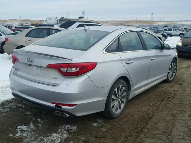 5NPE34AF8FH098889 - 2015 HYUNDAI SONATA SPO SILVER photo 4