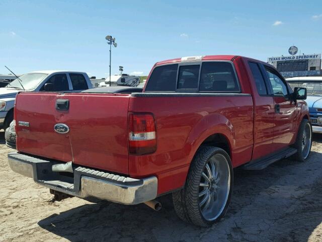 1FTPX12504KD93517 - 2004 FORD F150 RED photo 4