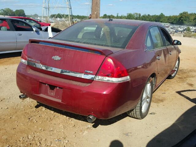 2G1WU583681202392 - 2008 CHEVROLET IMPALA LTZ BURGUNDY photo 4