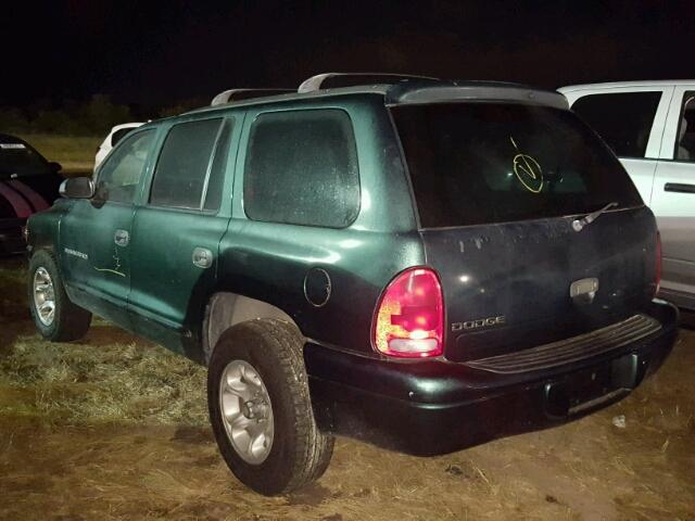 1B4HR28Y9YF138821 - 2000 DODGE DURANGO GREEN photo 3